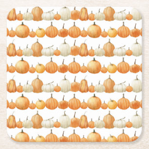 Dessous De Verre Carré Citrouille d'automne : Motif d'illustration aquare