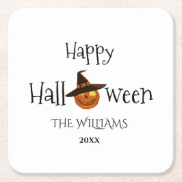 Dessous De Verre Carré Citrouille Happy Halloween personnalisé