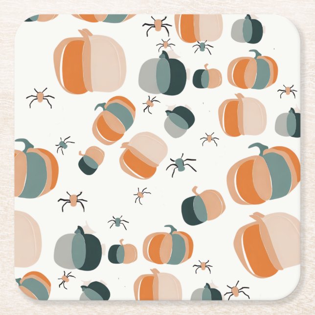 Dessous De Verre Carré Citrouille Helloween (Devant)