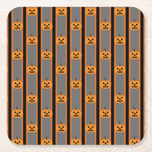 Dessous De Verre Carré Citrouilles d'Halloween amusants et fantaisistes