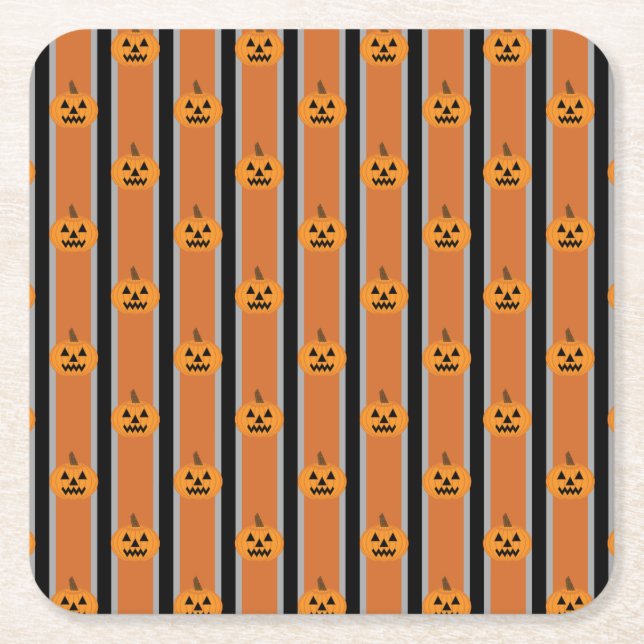 Dessous De Verre Carré Citrouilles d'Halloween amusants et fantaisistes (Devant)