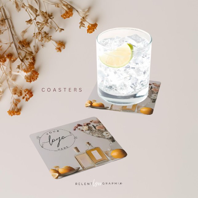 Dessous De Verre Carré Citrus | Cocktails | Fleurs Boho (Créateur téléchargé)