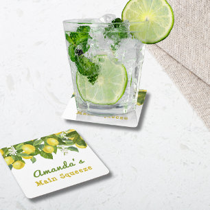 Dessous De Verre Carré Citrus Squeeze principal Sweetie Baby shower citro