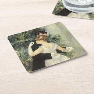 Dessous De Verre Carré City Dance de Pierre Renoir, Art Vintage