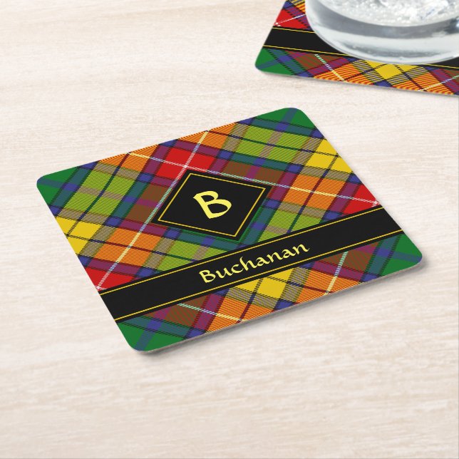 Dessous De Verre Carré Clan Buchanan Tartan (Incliné)