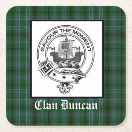 Dessous De Verre Carré Clan Duncan Crest Badge et Tartan