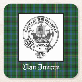 Dessous De Verre Carré Clan Duncan Crest Badge & Tartan