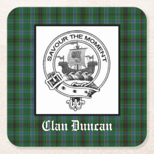 Dessous De Verre Carré Clan Duncan Crest Badge & Tartan