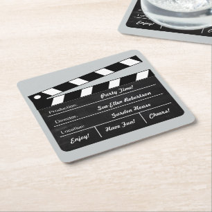 Dessous De Verre Carré Clapperboard (personnalisable)