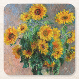 Dessous De Verre Carré Claude Monet - Bouquet de tournesols