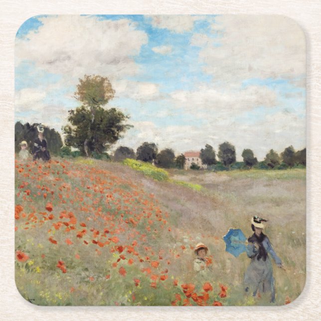 Dessous De Verre Carré Claude Monet - Champ de pavot (Devant)