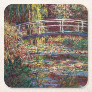 Dessous De Verre Carré Claude Monet - Eau Lily étang, Harmonie rose