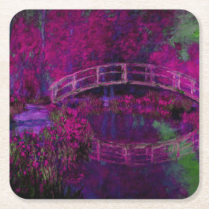 Dessous De Verre Carré Claude Monet Le Pont Japonais violet