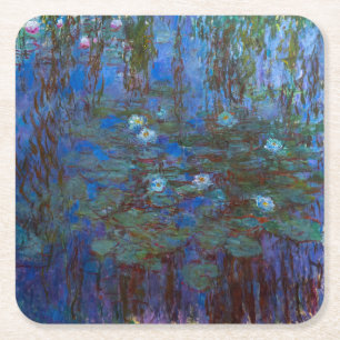 Dessous De Verre Carré Claude Monet - Lys d'Eau Bleue