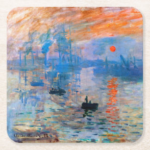 Dessous De Verre Carré Claude Monet Sunrise