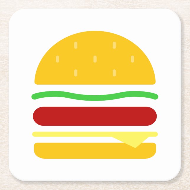Dessous De Verre Carré Clipart Burger (Devant)
