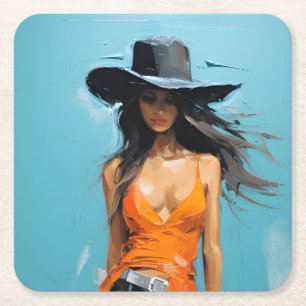 Dessous De Verre Carré Coastal cowgirl esthétique fête de 30e anniversair