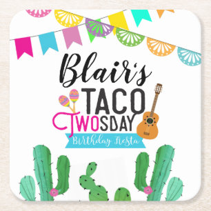 Dessous De Verre Carré Coaster Taco Deux-jour