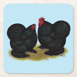 Dessous De Verre Carré Cochins Black Bantam paire