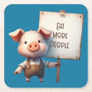 Dessous De Verre Carré Cochon - Manger plus de gens