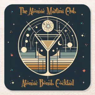 Dessous De Verre Carré Cocktail bombe atomique du Martini Club