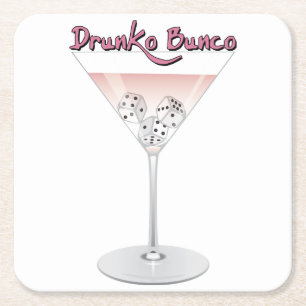 Dessous De Verre Carré Cocktail Bunco Martini