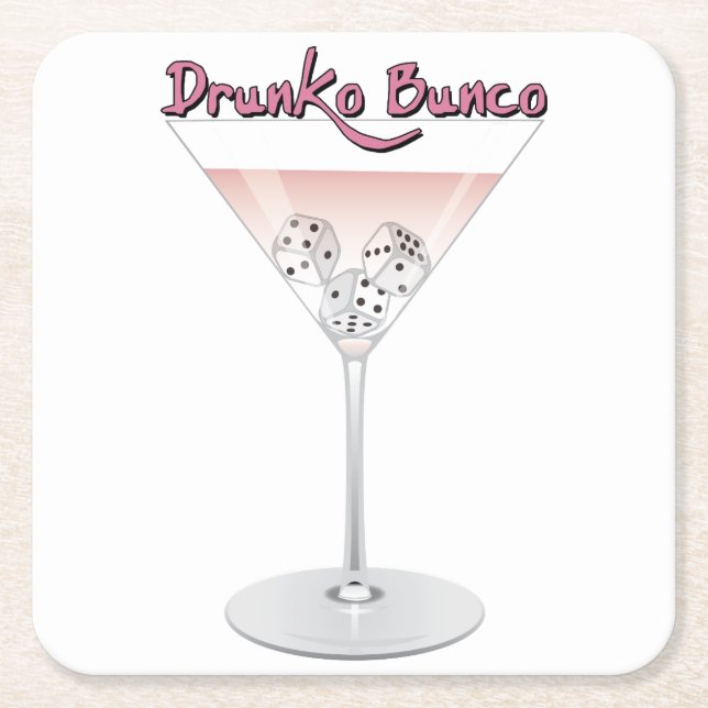 Dessous De Verre Carré Cocktail Bunco Martini (Devant)