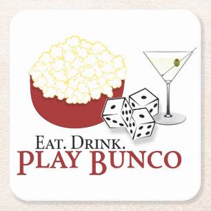 Dessous De Verre Carré Cocktail Bunco Popcorn