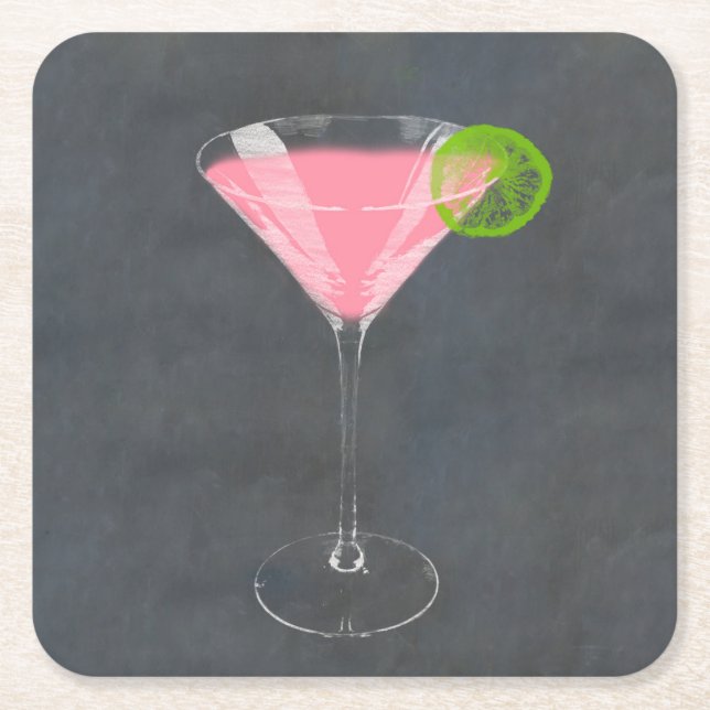 Dessous De Verre Carré Cocktail cosmopolite (Devant)