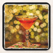 Cocktail de vacances avec des lumières