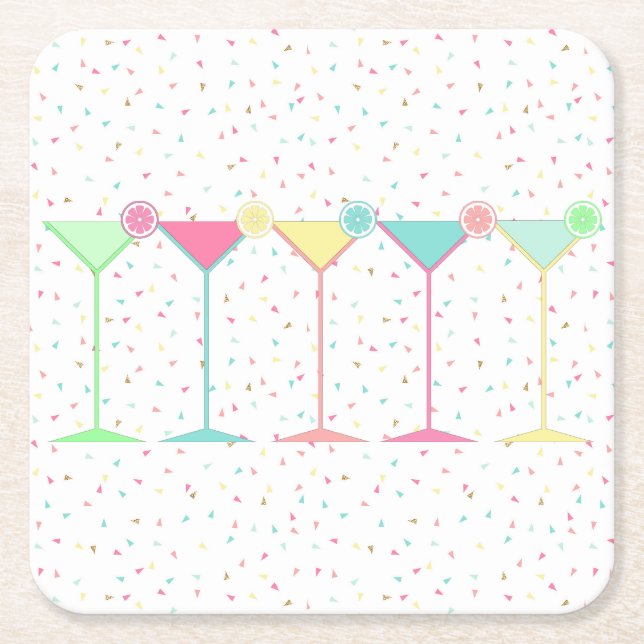 Dessous De Verre Carré Cocktail Martini (Devant)