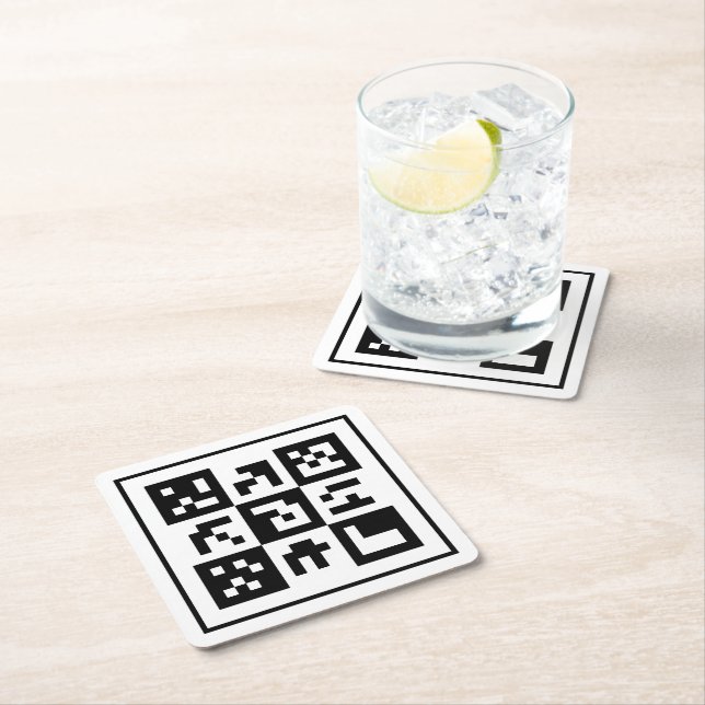 Dessous De Verre Carré code qr (En situation)