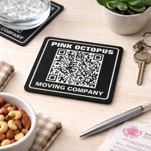 Dessous De Verre Carré Code QR de marketing commercial