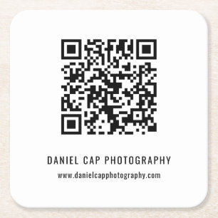 Dessous De Verre Carré Code QR d'entreprise personnalisé