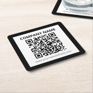 Dessous De Verre Carré Code QR modifiable et conception simple personnali