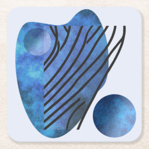 Dessous De Verre Carré Coeur bleu