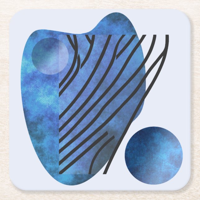 Dessous De Verre Carré Coeur bleu (Devant)