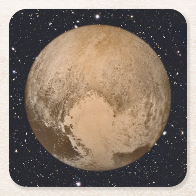Dessous De Verre Carré Coeur de Pluto Starry Sky (Devant)