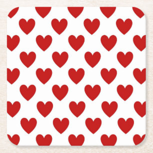 Dessous De Verre Carré Coeurs de points Polka