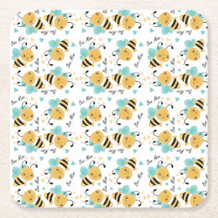 Dessous De Verre Carré Coeurs Motifs de la mine d'abeilles