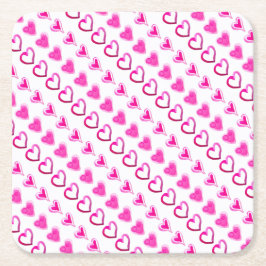 Dessous De Verre Carré Coeurs roses Aimer Romantique Cute Sweet Heart Mot