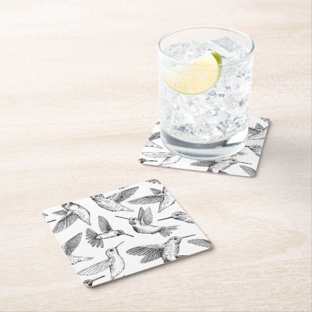 Dessous De Verre Carré Colibri (En situation)