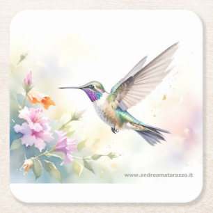 Dessous De Verre Carré Colibri