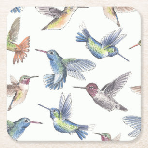 Dessous De Verre Carré Colibri