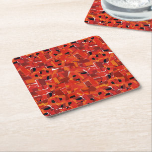 Dessous De Verre Carré Collage de mosaïque fausse chaude