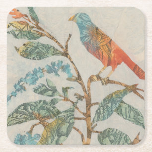 Dessous De Verre Carré Collage II de volière