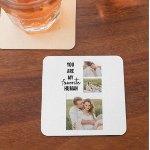Dessous De Verre Carré Collage moderne Couple Photo & Romantic Love Citat