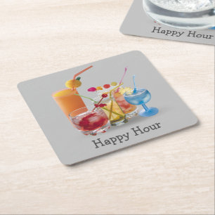 Dessous De Verre Carré Collection Cocktails sur Grey