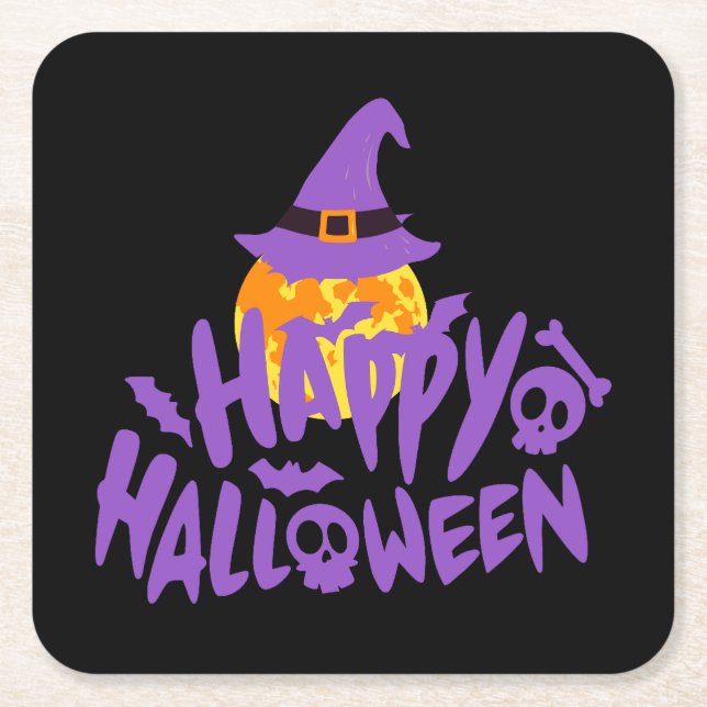 Dessous De Verre Carré Collection de fêtes d'Halloween ! (Devant)