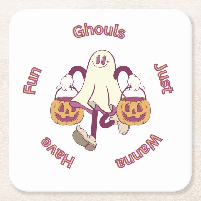 Dessous De Verre Carré Collection de fêtes d'Halloween ! (Devant)